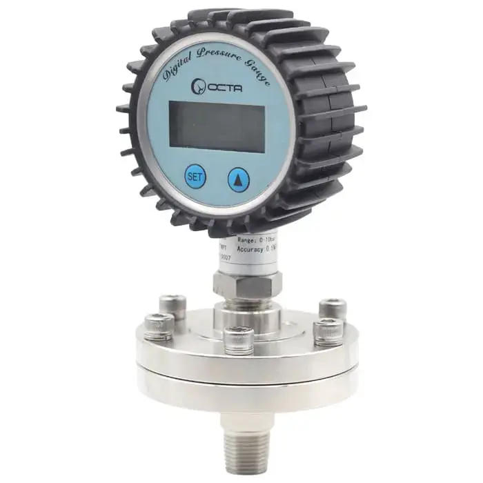 pressure-gauge_เพรสเชอร์เกจ_digital_diaphragm_flange_octa_sideview.webp